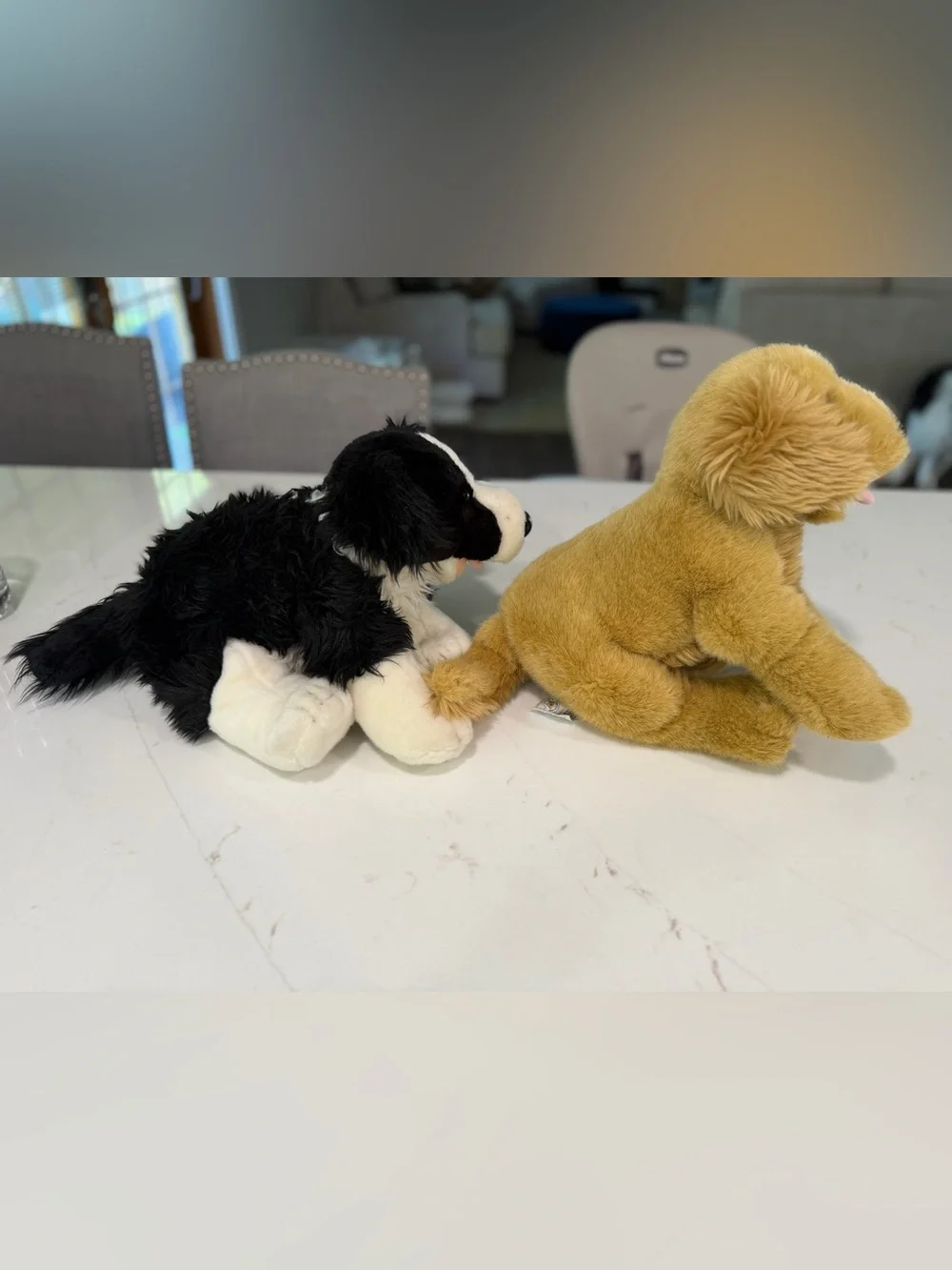 Build-A-Bear Plush Puppy Pair - Golden Retriever and Border Collie - vintage